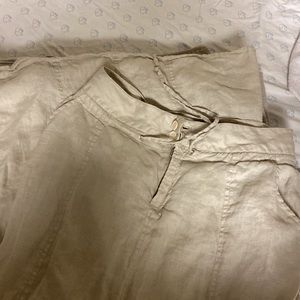 CK Vintage Linen Cargo Skirt With Front Slit